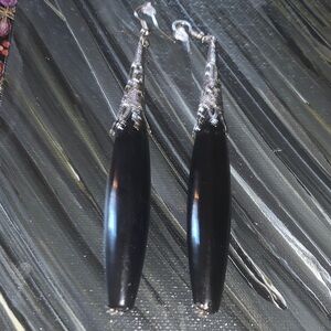 Elegant Black and Silver Dangle Earrings